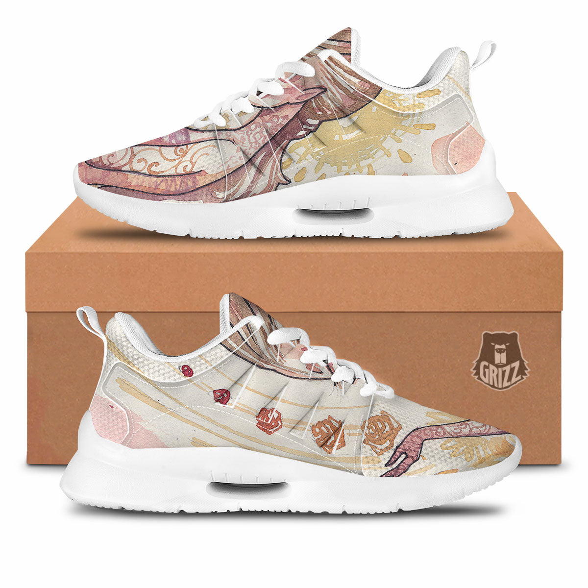 Zodiac Sign Watercolor Virgo Print Tennis Shoes-grizzshop