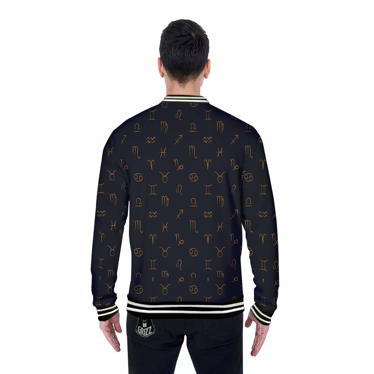 Zodiac Signs Astrological Print Pattern Baseball Jacket-grizzshop