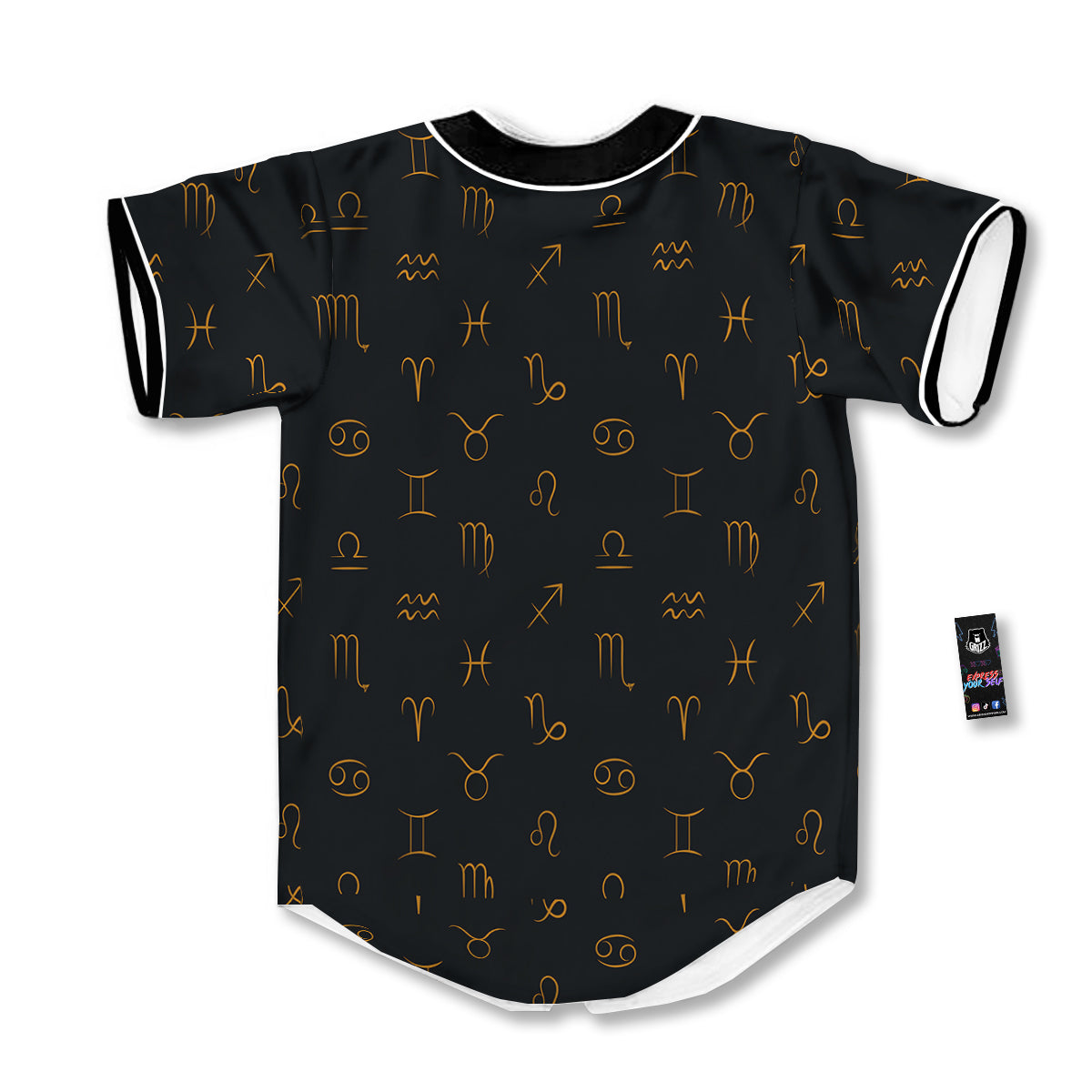 Zodiac Signs Astrological Print Pattern Baseball Jersey-grizzshop
