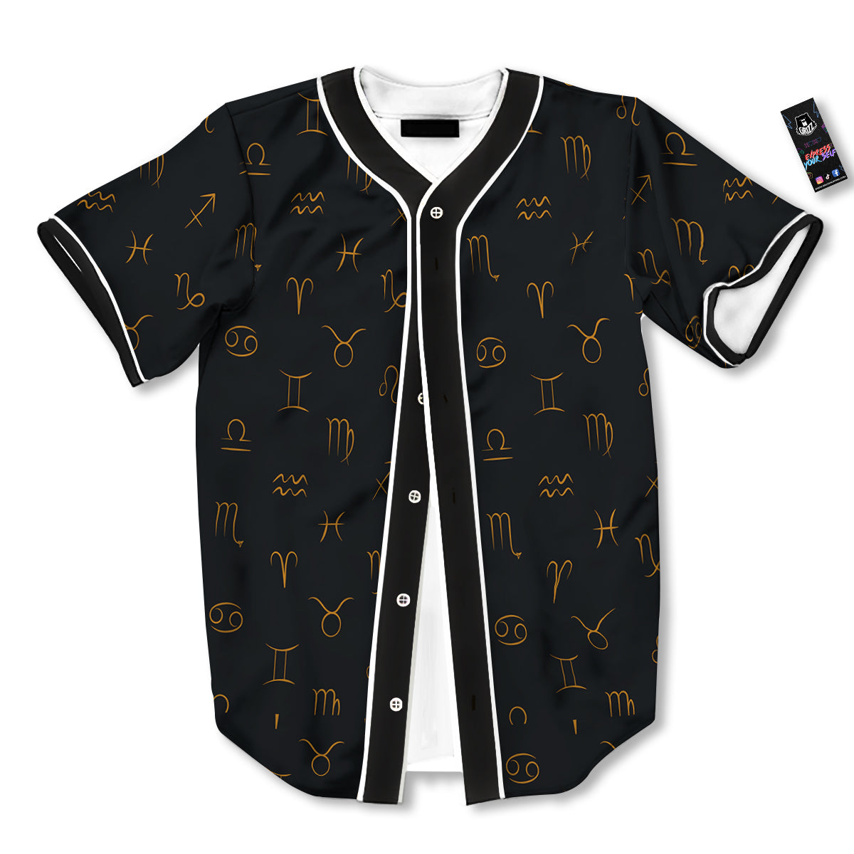 Zodiac Signs Astrological Print Pattern Baseball Jersey-grizzshop