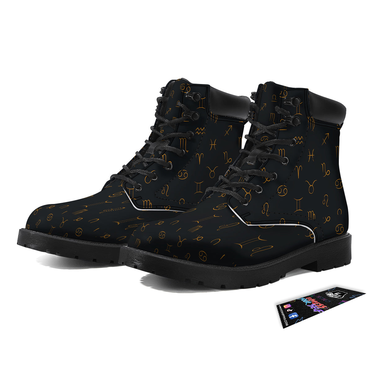 Zodiac Signs Astrological Print Pattern Boots-grizzshop