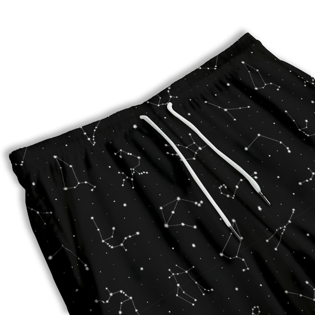 Zodiac Stars White And Black Print Men's Athletic Shorts