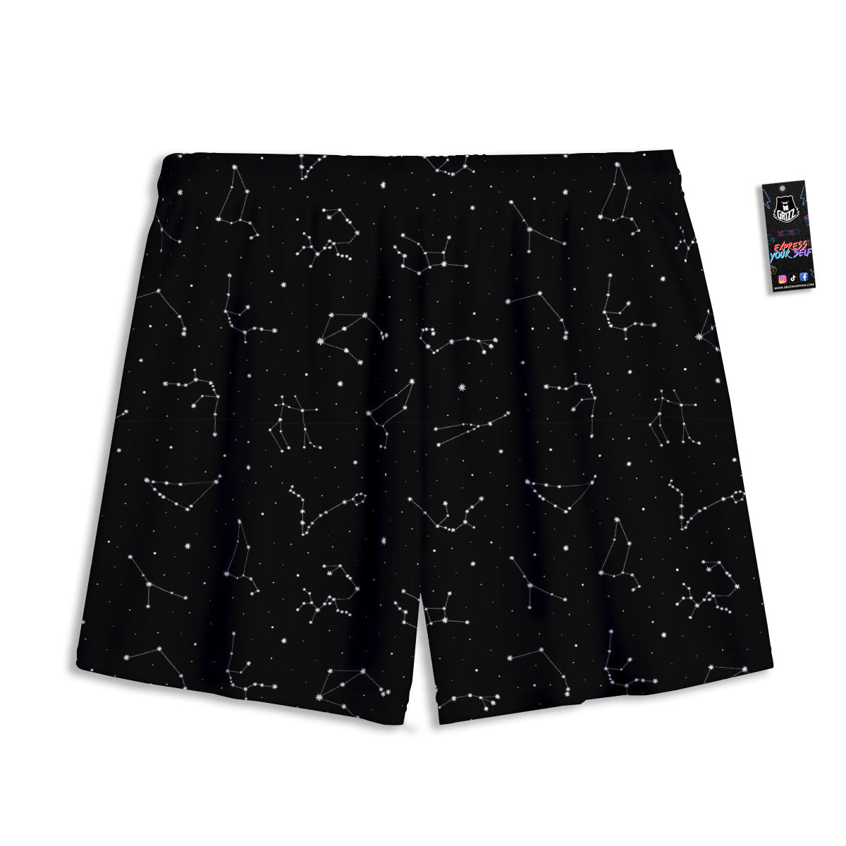 Zodiac Wheel Galaxy Print Mesh Shorts