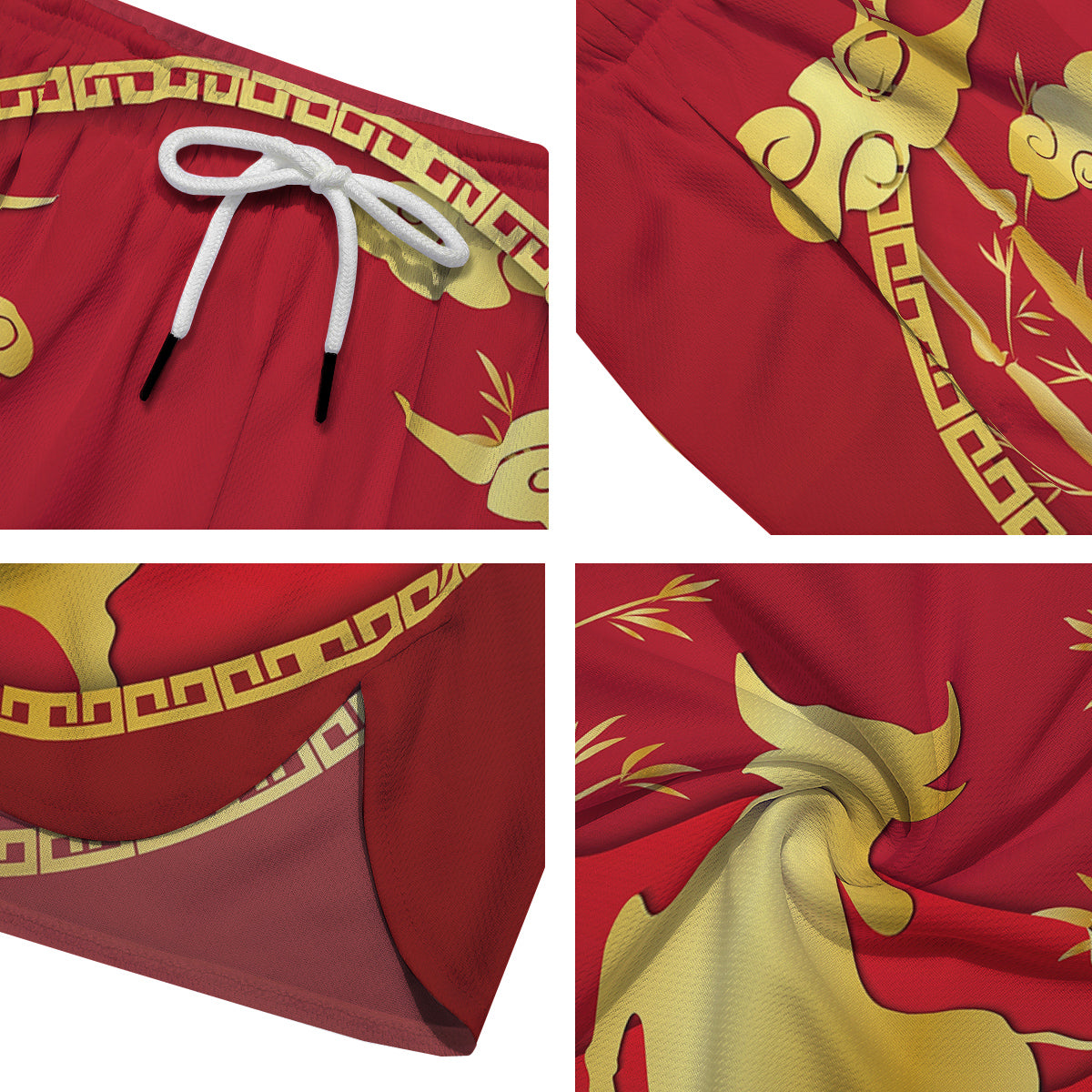 Zodiac Symbol Chinese Ox Print Men's Running Shorts-grizzshop