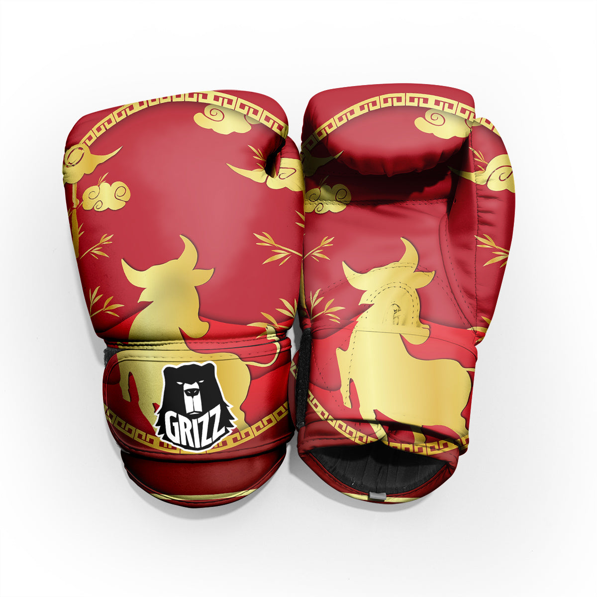 Zodiac Symbol Chinese Ox Print Pro Boxing Glove