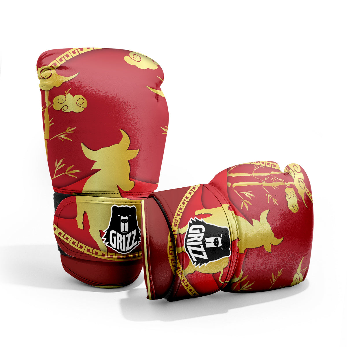 Zodiac Symbol Chinese Ox Print Pro Boxing Glove