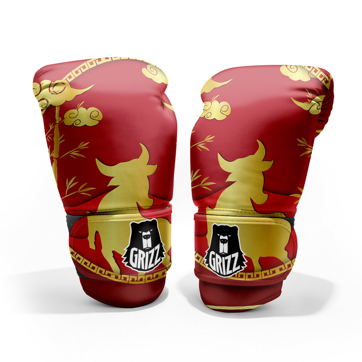 Zodiac Symbol Chinese Ox Print Pro Boxing Glove