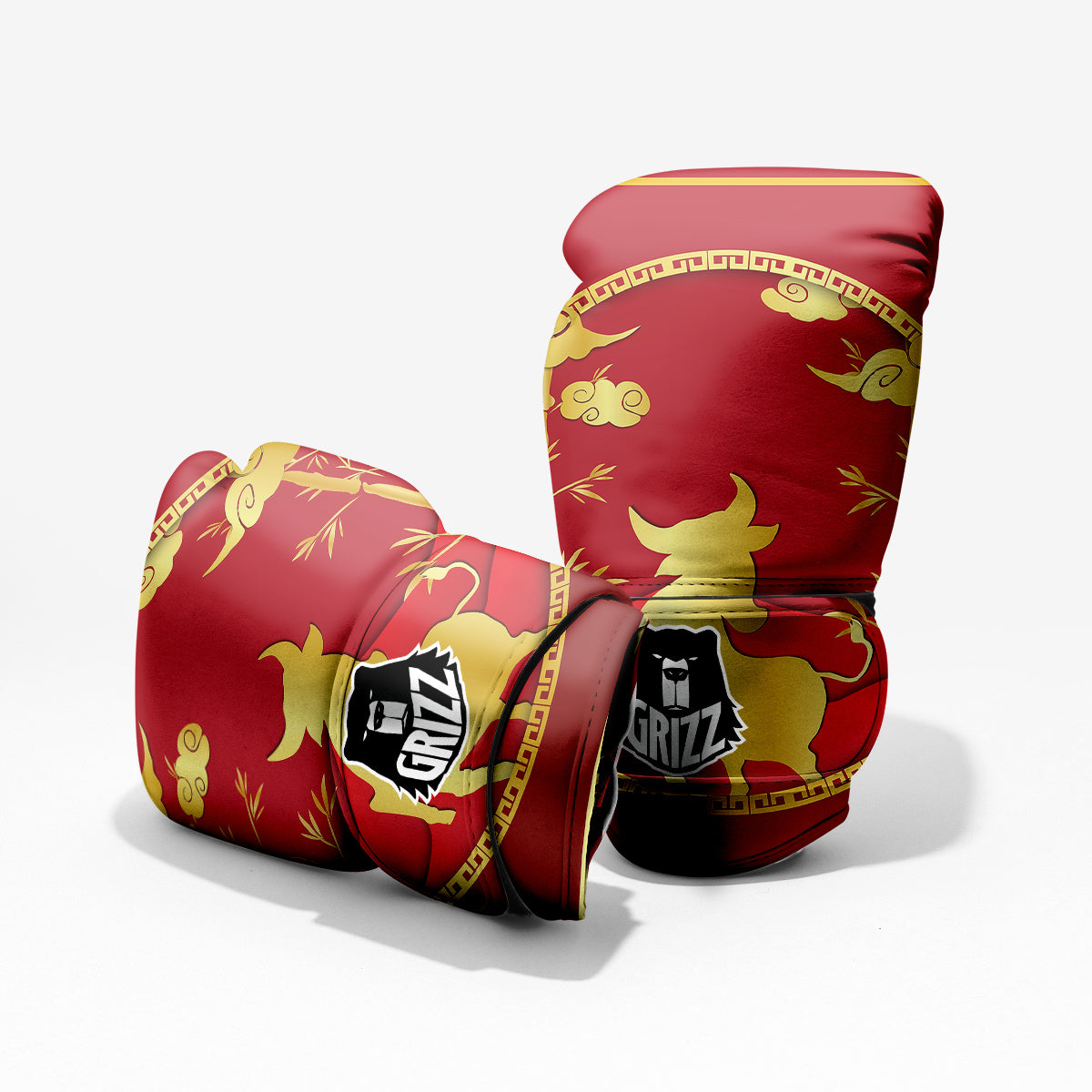 Zodiac Symbol Chinese Ox Print Pro Boxing Glove