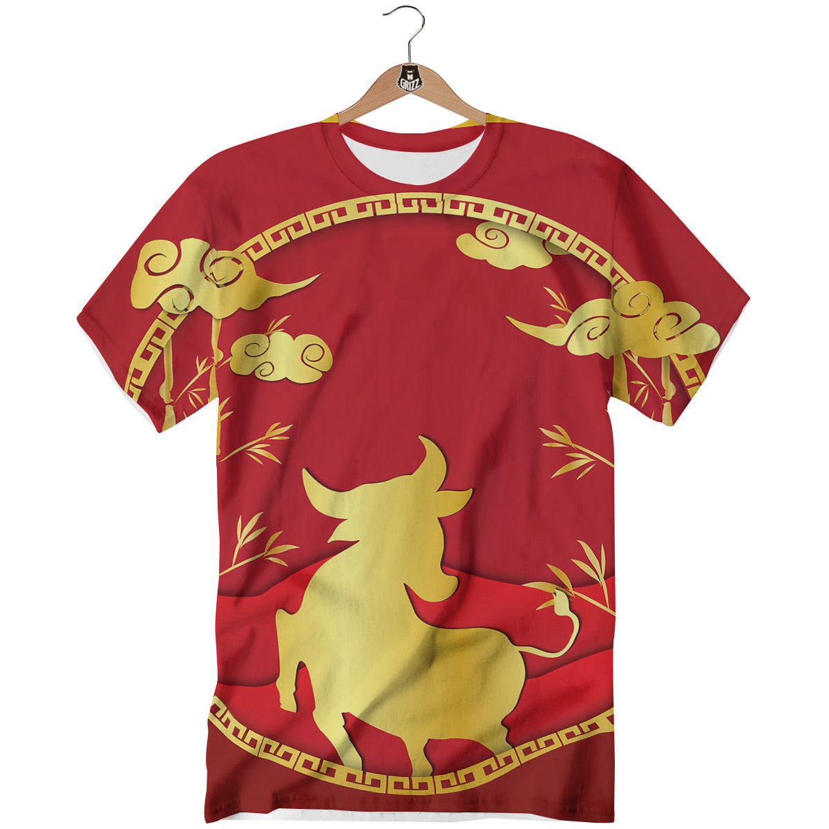 Zodiac Symbol Chinese Ox Print T-Shirt-grizzshop
