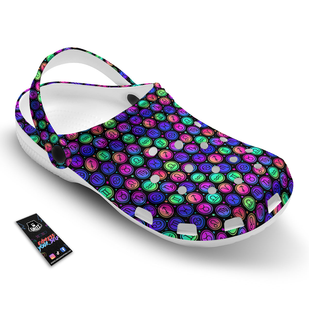 Zodiac Symbols Colorful Print Pattern Clog-grizzshop