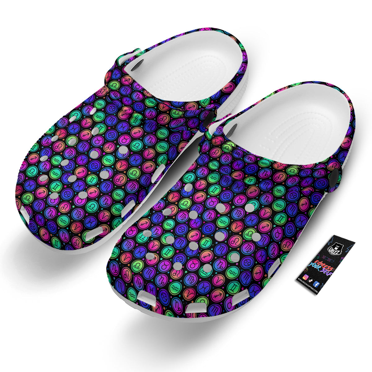 Zodiac Symbols Colorful Print Pattern Clog-grizzshop