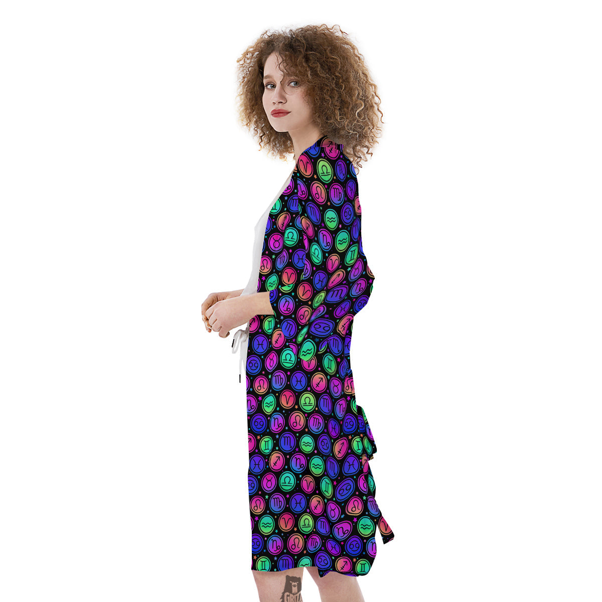 Zodiac Symbols Colorful Print Pattern Kimono-grizzshop