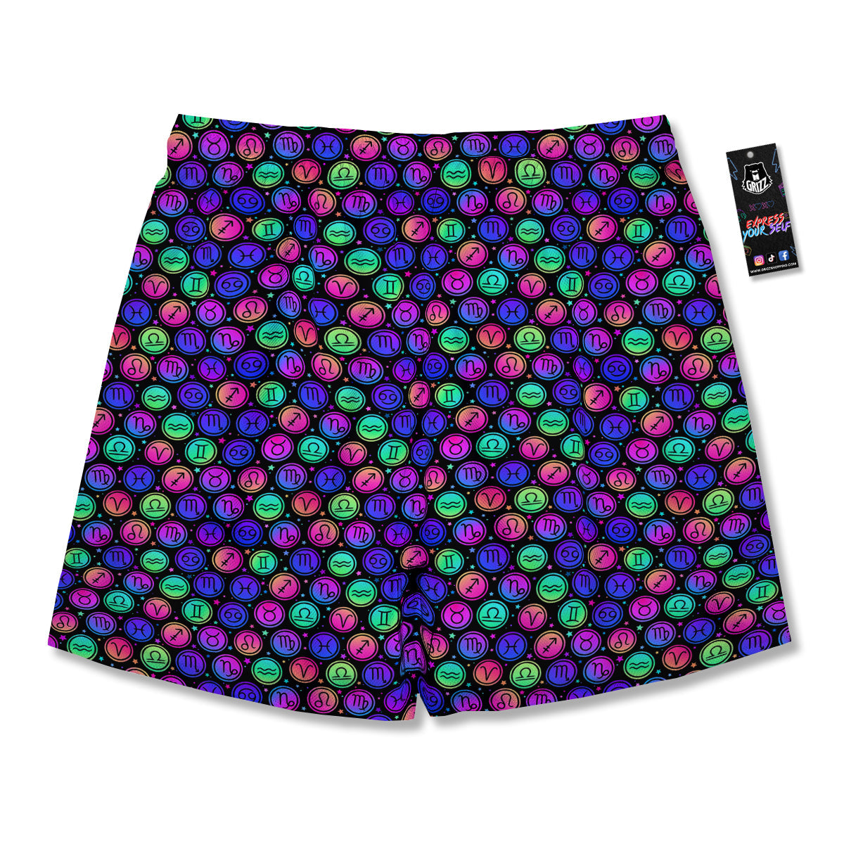 Zodiac Symbols Colorful Print Pattern Men's Running Shorts-grizzshop