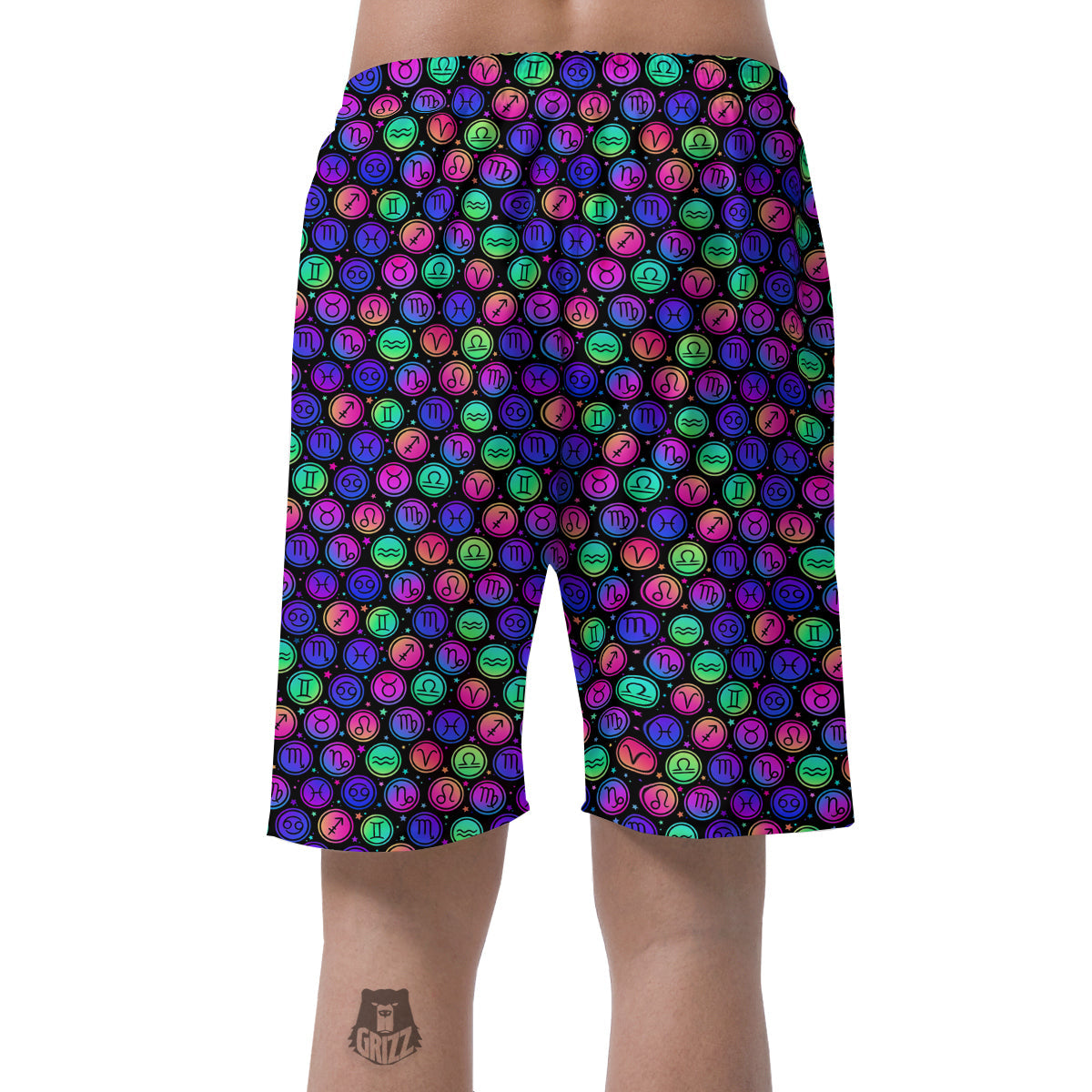Zodiac Symbols Colorful Print Pattern Men's Shorts-grizzshop