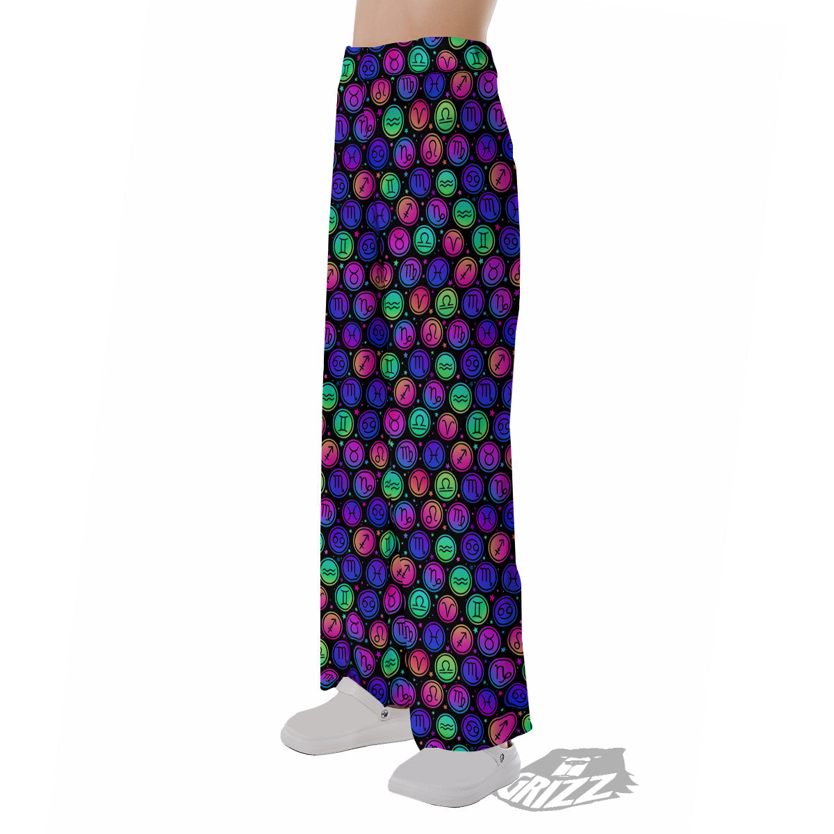 Zodiac Symbols Colorful Print Pattern Pajama Pants-grizzshop