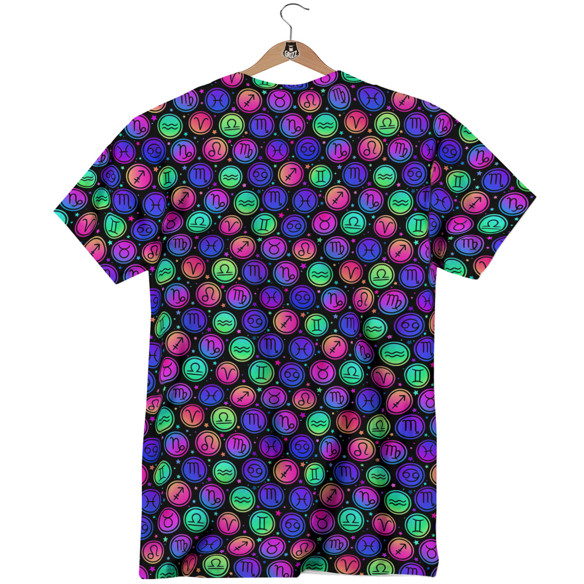 Zodiac Symbols Colorful Print Pattern T-Shirt-grizzshop