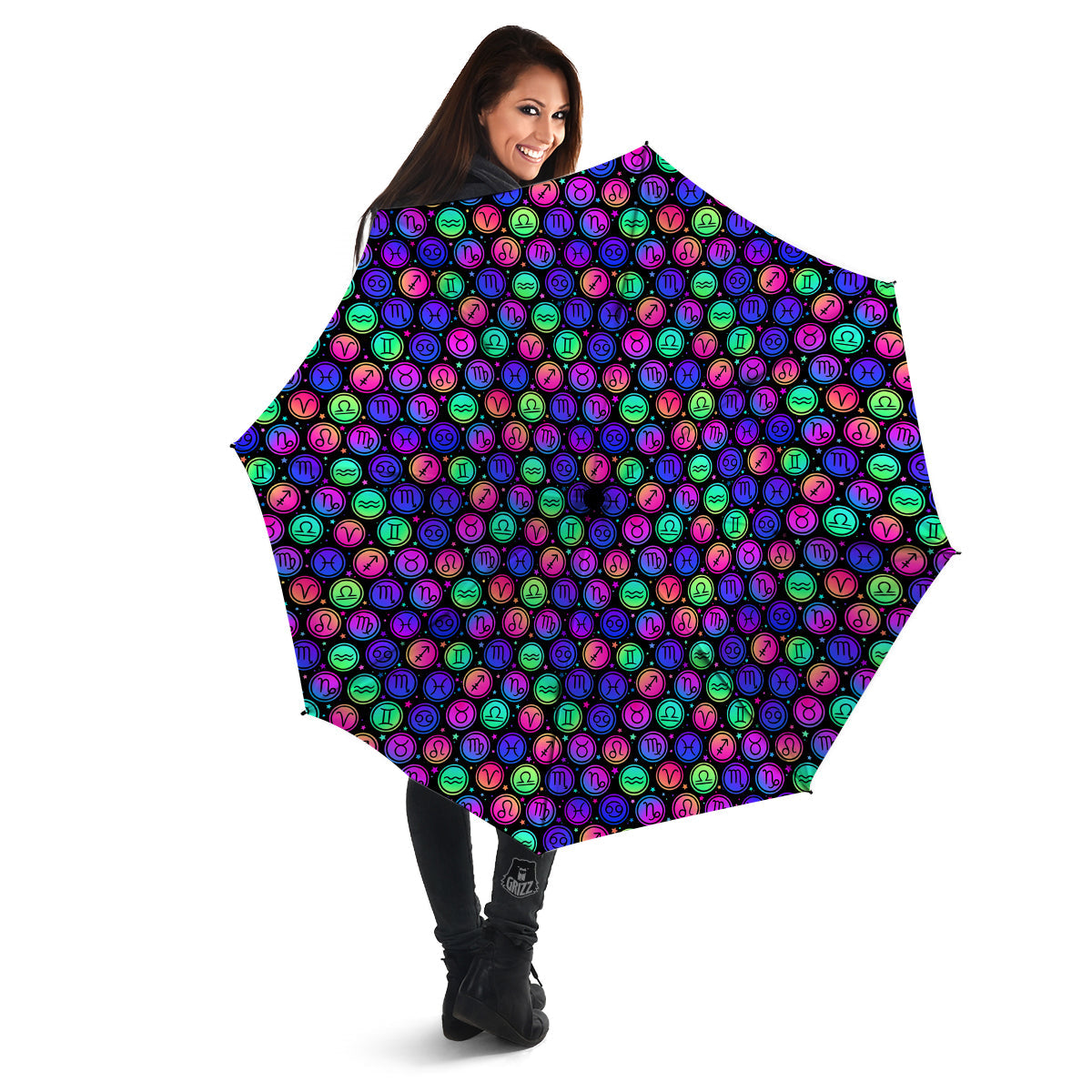 Zodiac Symbols Colorful Print Pattern Umbrella-grizzshop
