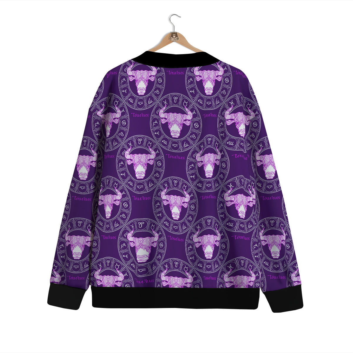 Zodiac Taurus Purple Print Pattern Cardigan-grizzshop