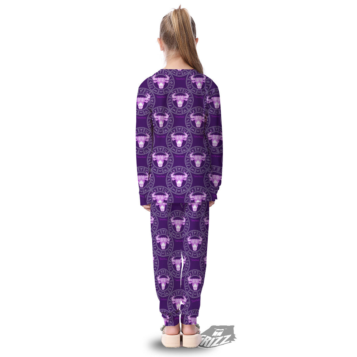 Zodiac Taurus Purple Print Pattern Kid's Pajamas-grizzshop