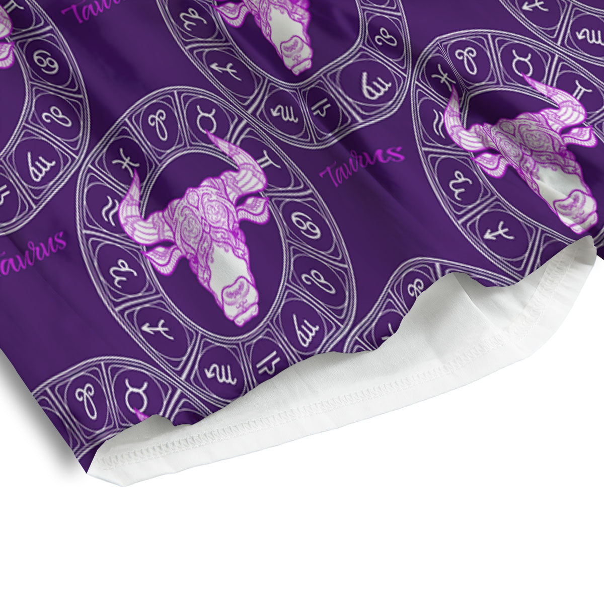 Zodiac Taurus Purple Print Pattern Men's Athletic Shorts