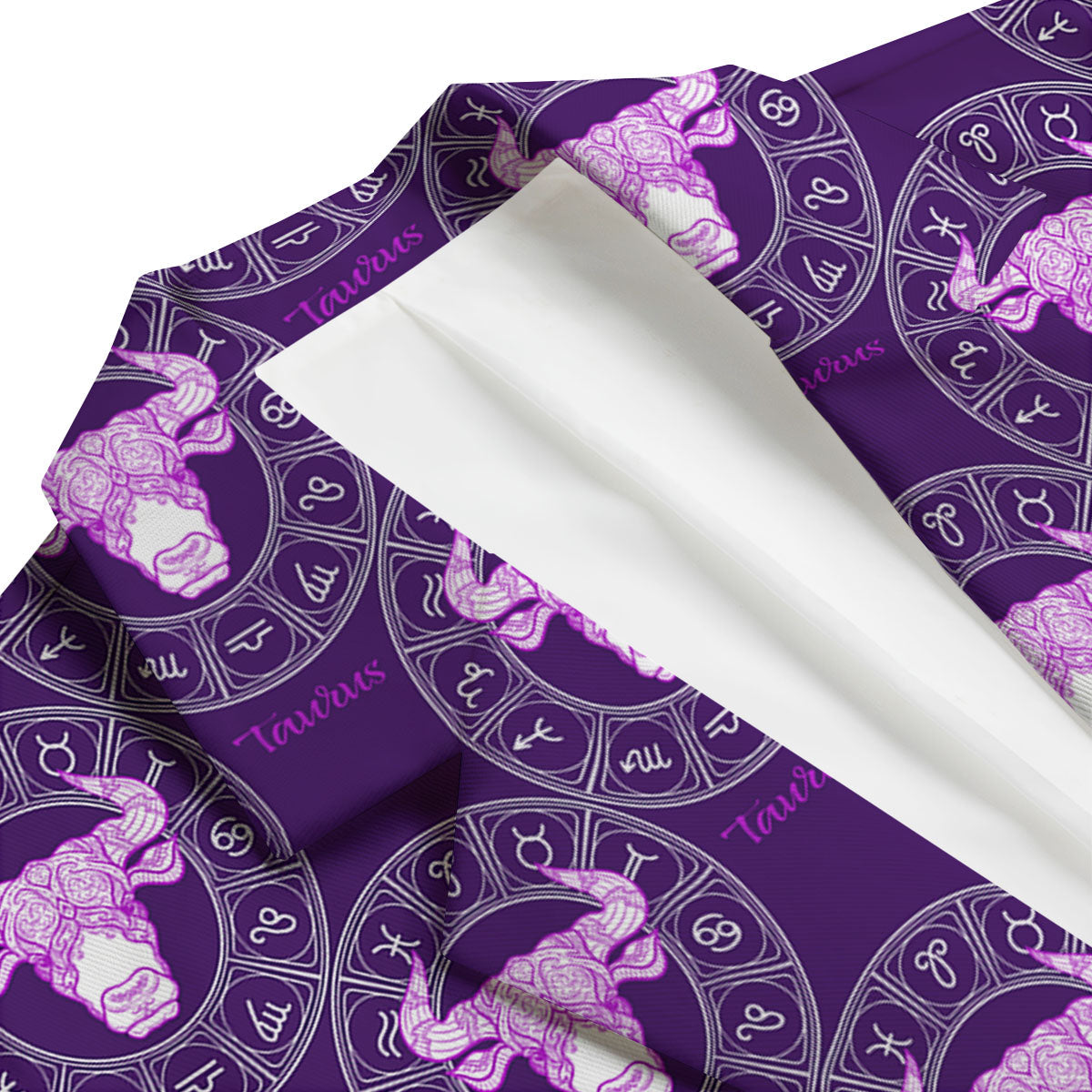 Zodiac Taurus Purple Print Pattern Men's Blazer-grizzshop