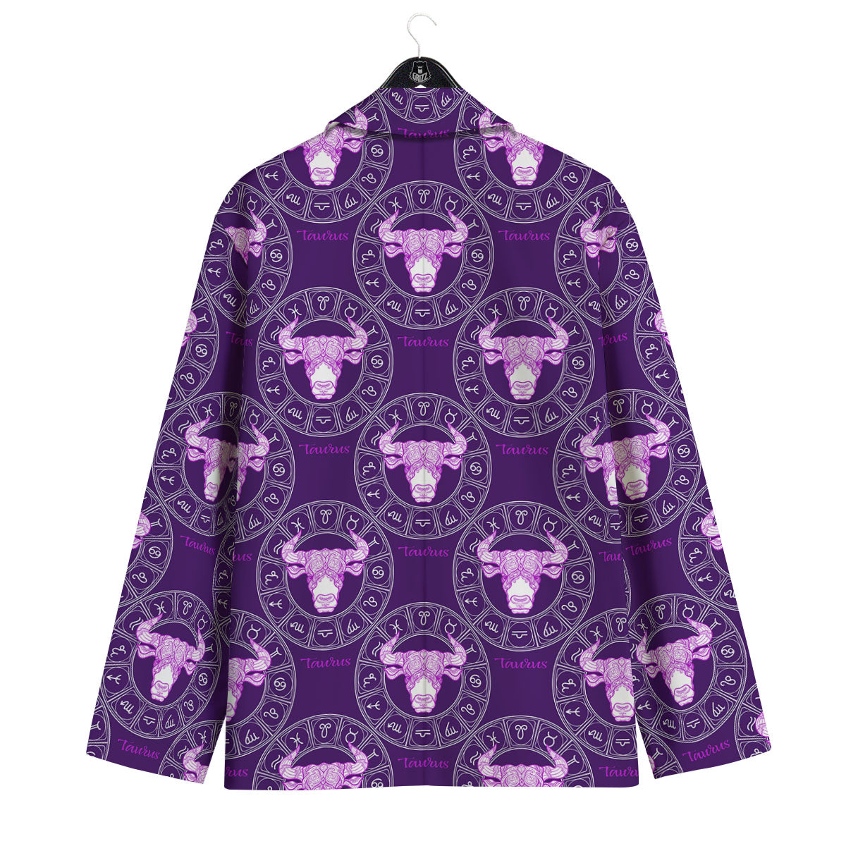 Zodiac Taurus Purple Print Pattern Men's Sport Coat-grizzshop