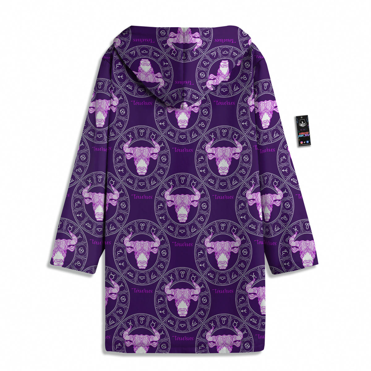 Zodiac Taurus Purple Print Pattern Men's Windbreaker Jacket-grizzshop
