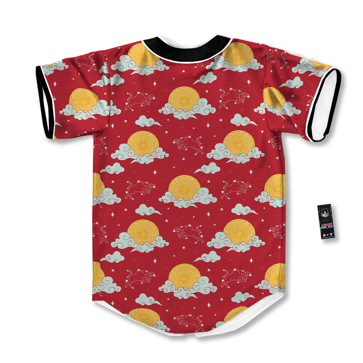 Zodiac Taurus Sky Chinese Year Print Pattern Baseball Jersey-grizzshop
