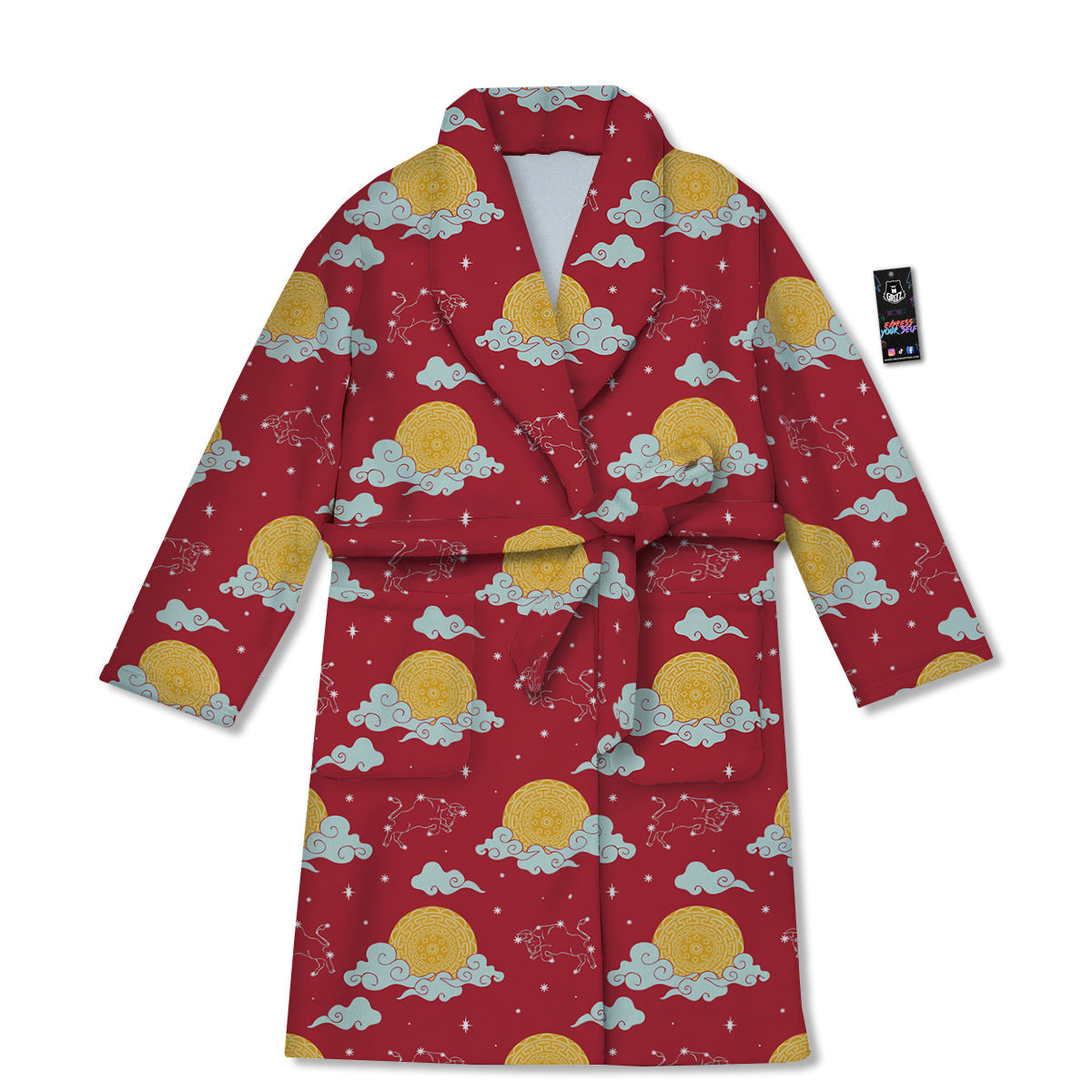 Zodiac Taurus Sky Chinese Year Print Pattern Bathrobe-grizzshop
