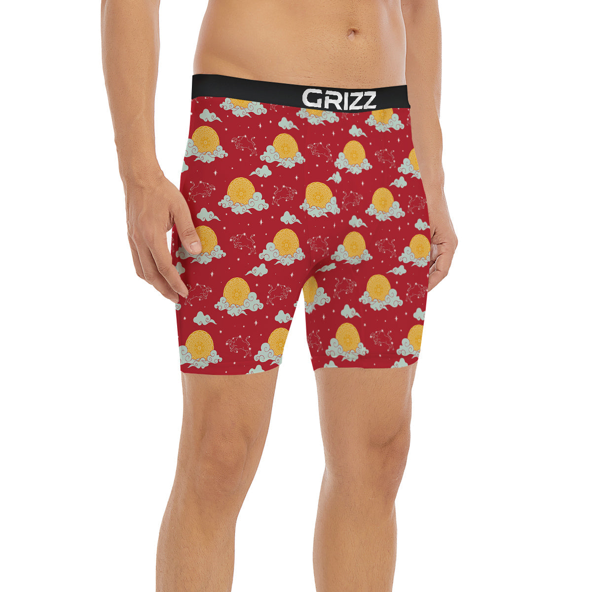 Zodiac Taurus Sky Chinese Year Print Pattern Boxer Briefs-grizzshop