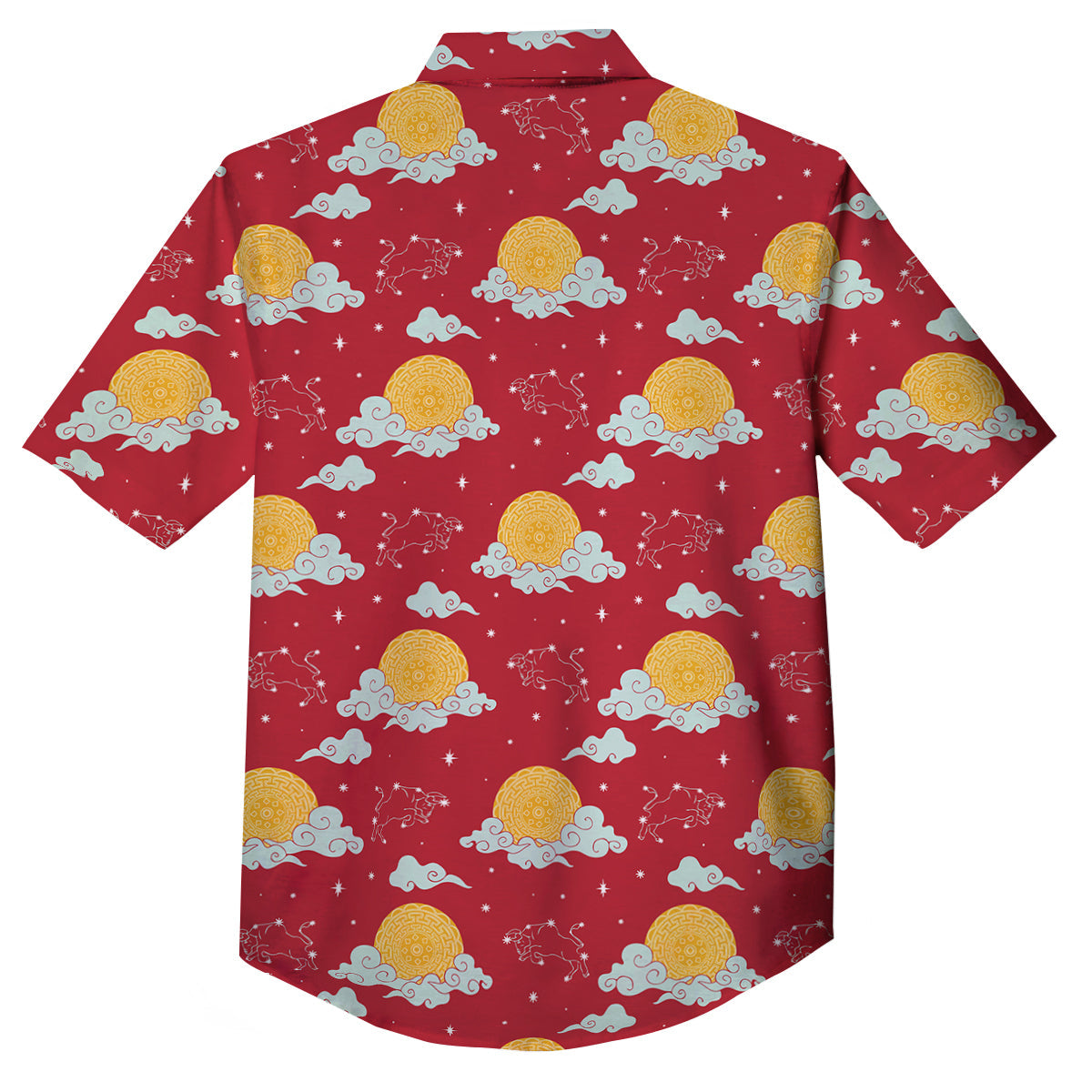 Zodiac Taurus Sky Chinese Year Print Pattern Button Up Shirt-grizzshop