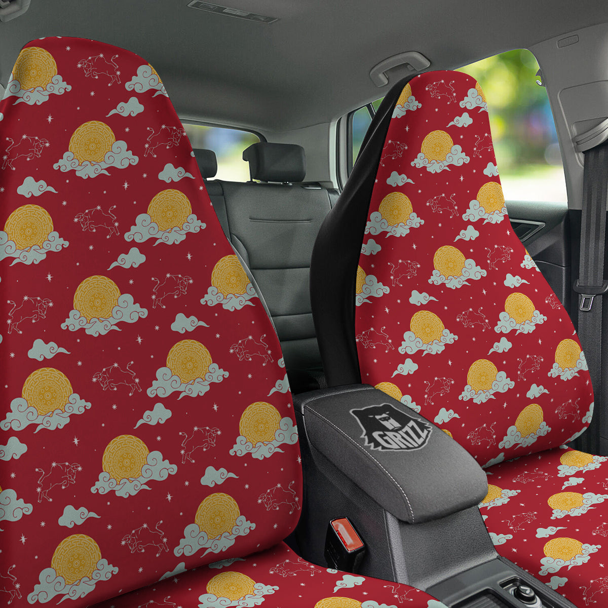 Zodiac Taurus Sky Chinese Year Print Pattern Car Seat Covers-grizzshop