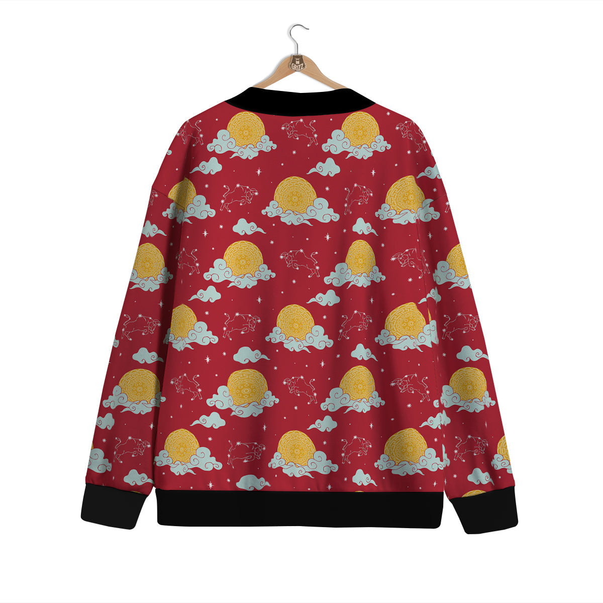 Zodiac Taurus Sky Chinese Year Print Pattern Cardigan-grizzshop