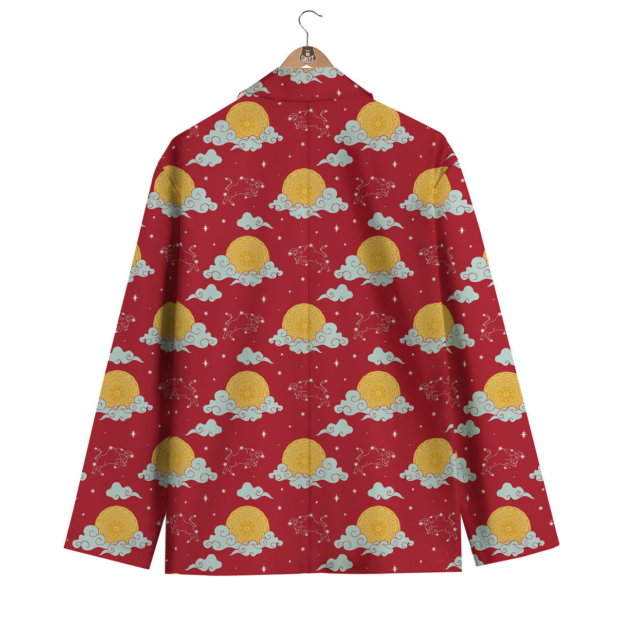 Zodiac Taurus Sky Chinese Year Print Pattern Men's Blazer-grizzshop