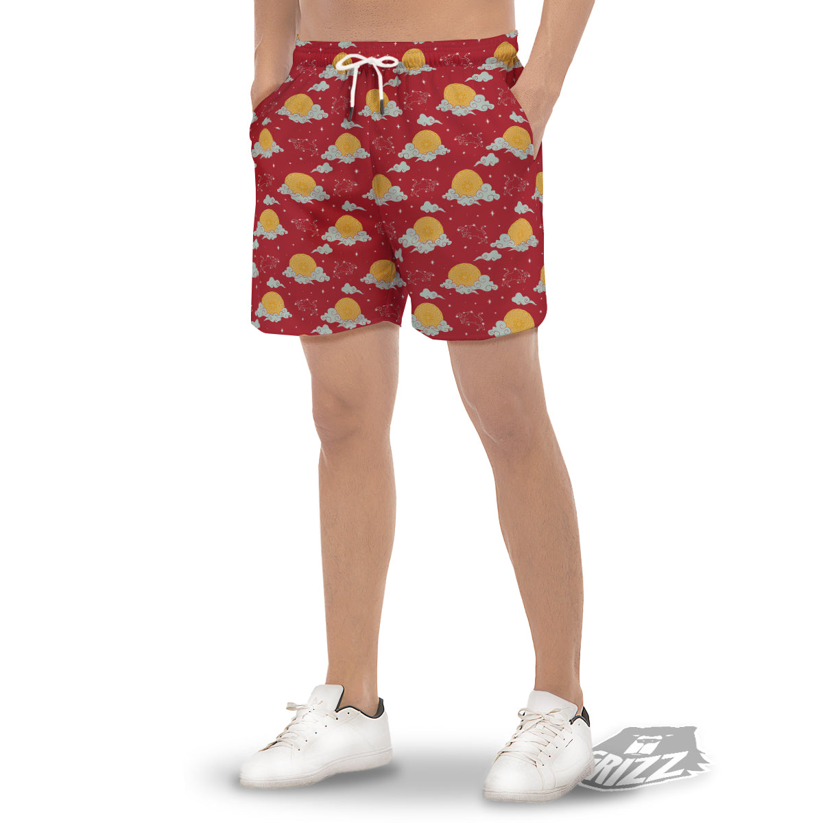 Zodiac Taurus Sky Chinese Year Print Pattern Men's Gym Shorts-grizzshop