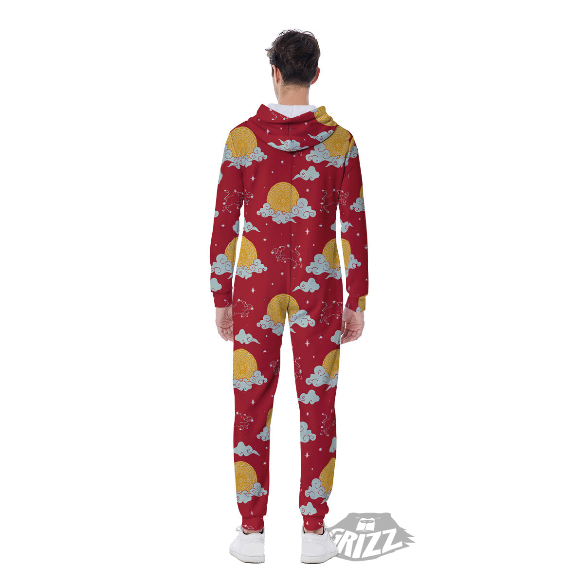 Zodiac Taurus Sky Chinese Year Print Pattern Men's Jumpsuit-grizzshop