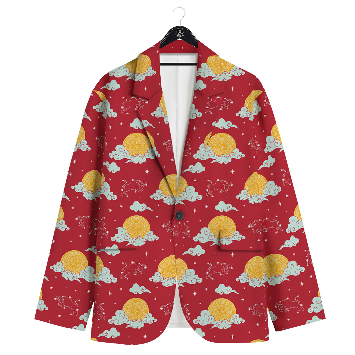 Zodiac Taurus Sky Chinese Year Print Pattern Men's Sport Coat-grizzshop