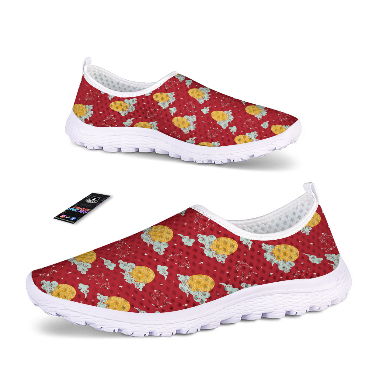 Zodiac Taurus Sky Chinese Year Print Pattern Nurse Shoes-grizzshop