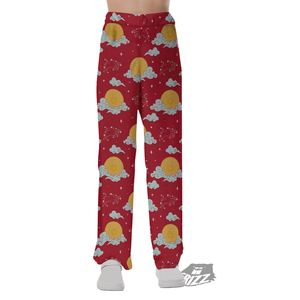 Zodiac Taurus Sky Chinese Year Print Pattern Pajama Pants-grizzshop