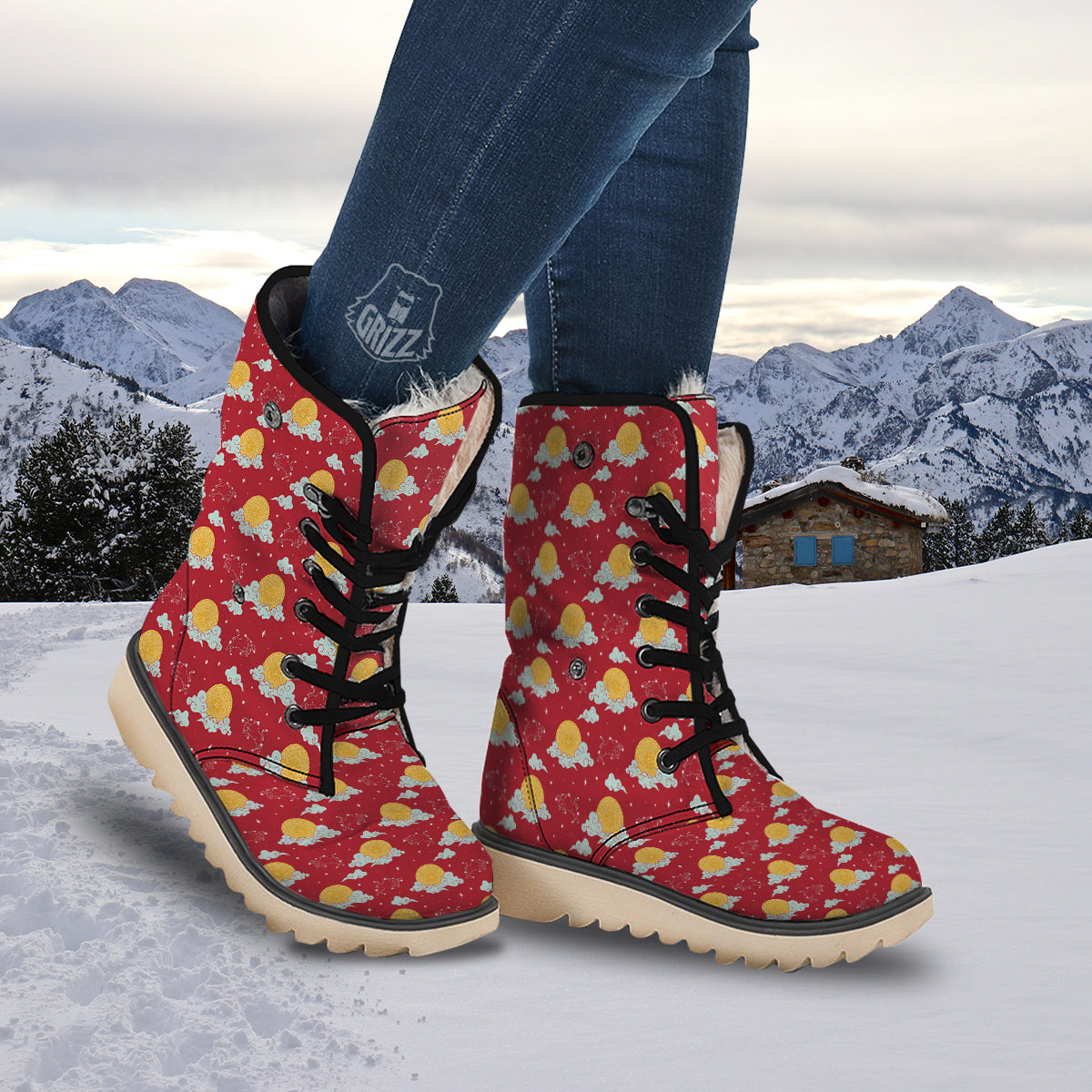 Zodiac Taurus Sky Chinese Year Print Pattern Snow Boots-grizzshop