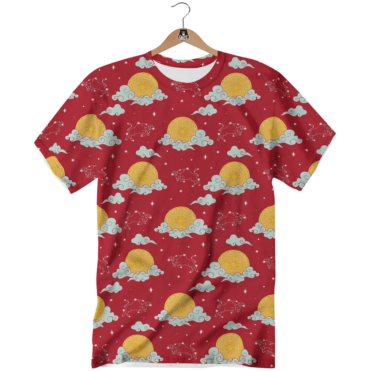 Zodiac Taurus Sky Chinese Year Print Pattern T-Shirt-grizzshop