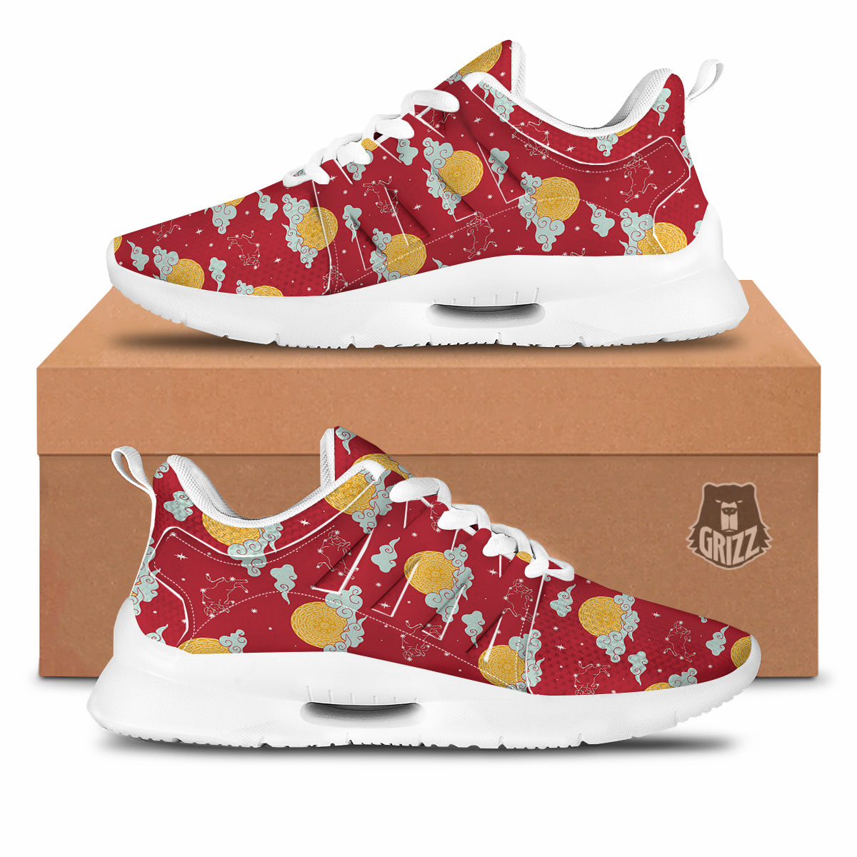 Zodiac Taurus Sky Chinese Year Print Pattern Tennis Shoes-grizzshop