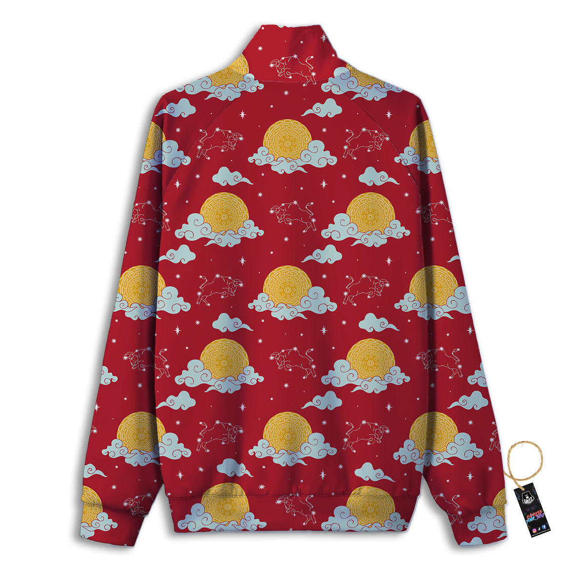 Zodiac Taurus Sky Chinese Year Print Pattern Track Jacket-grizzshop