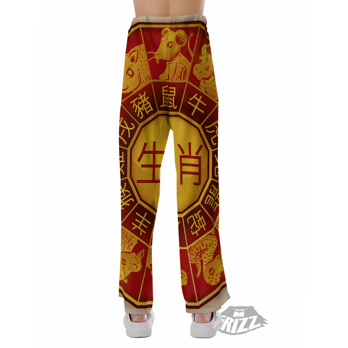 Zodiac Wheel Colourful Chinese Print Pajama Pants-grizzshop