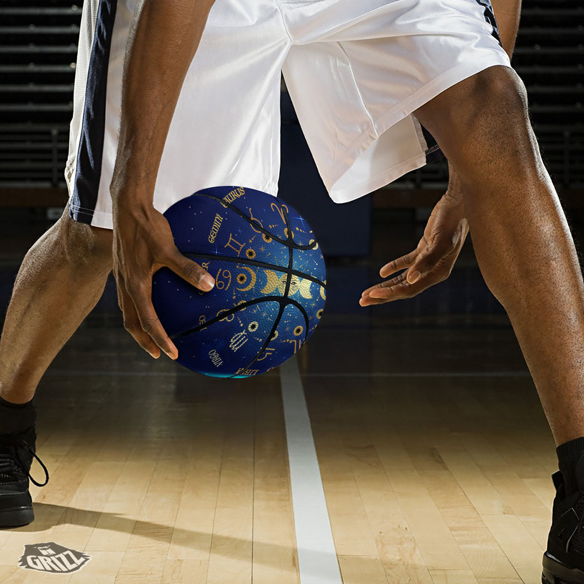 Zombie Crowd Halloween Print Basketball