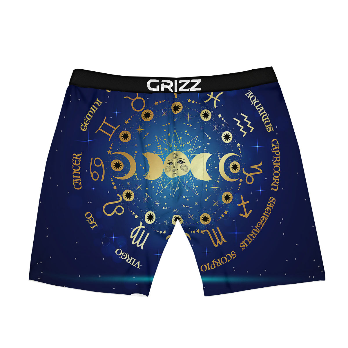 Zodiac Wheel Galaxy Print Boxer Briefs-grizzshop
