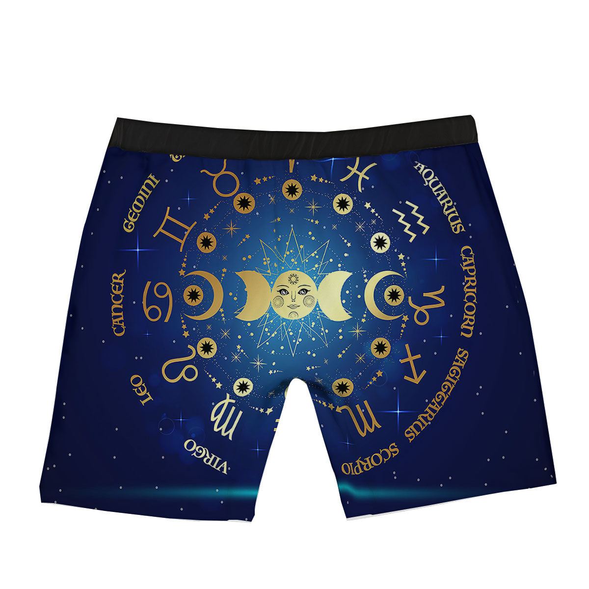 Zodiac Wheel Galaxy Print Boxer Briefs-grizzshop