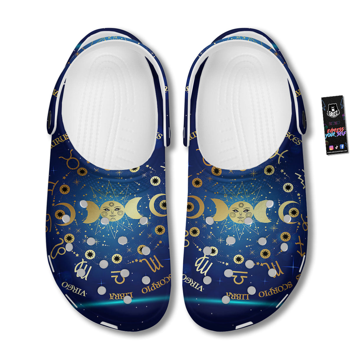 Zodiac Wheel Galaxy Print Clog-grizzshop