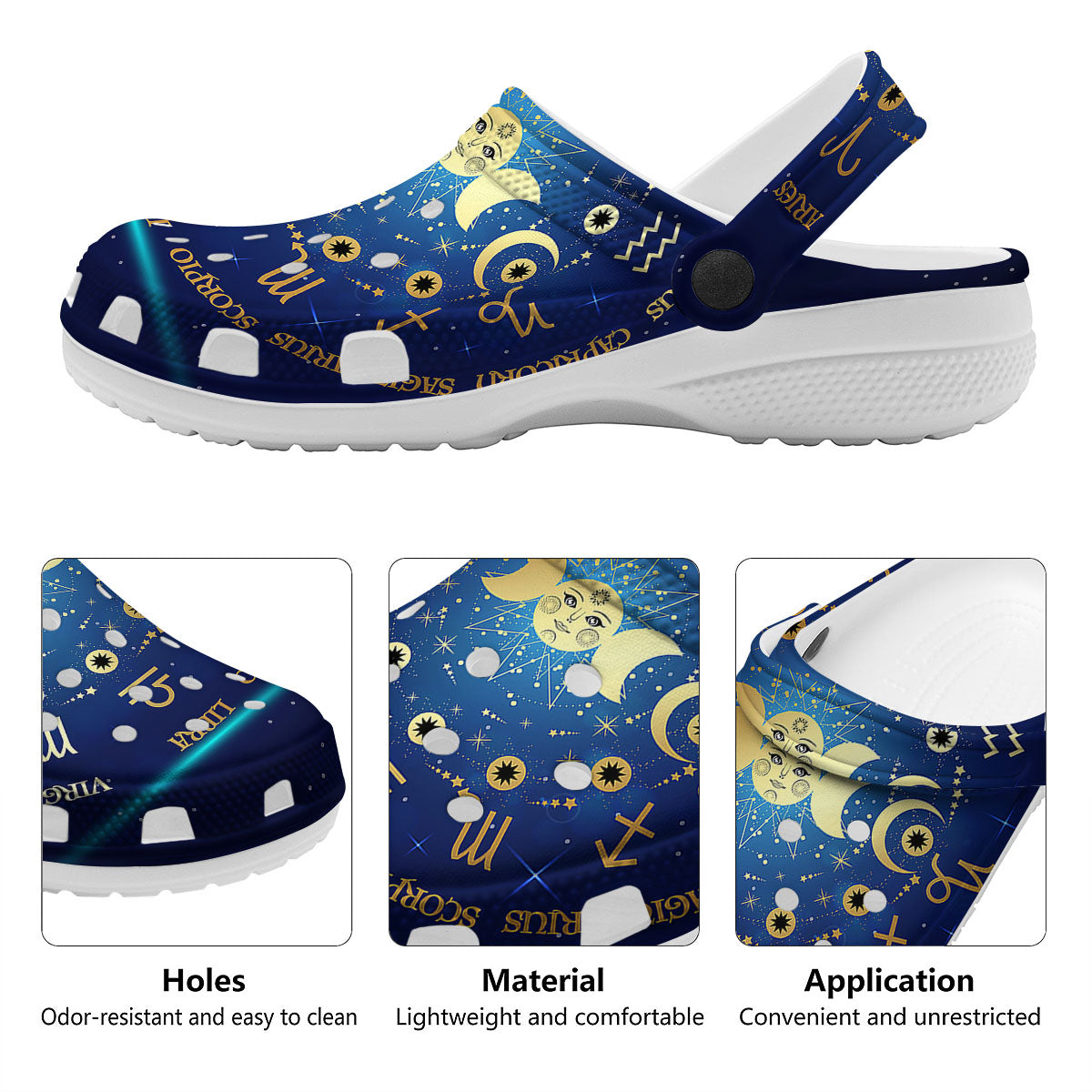Zodiac Wheel Galaxy Print Clog-grizzshop