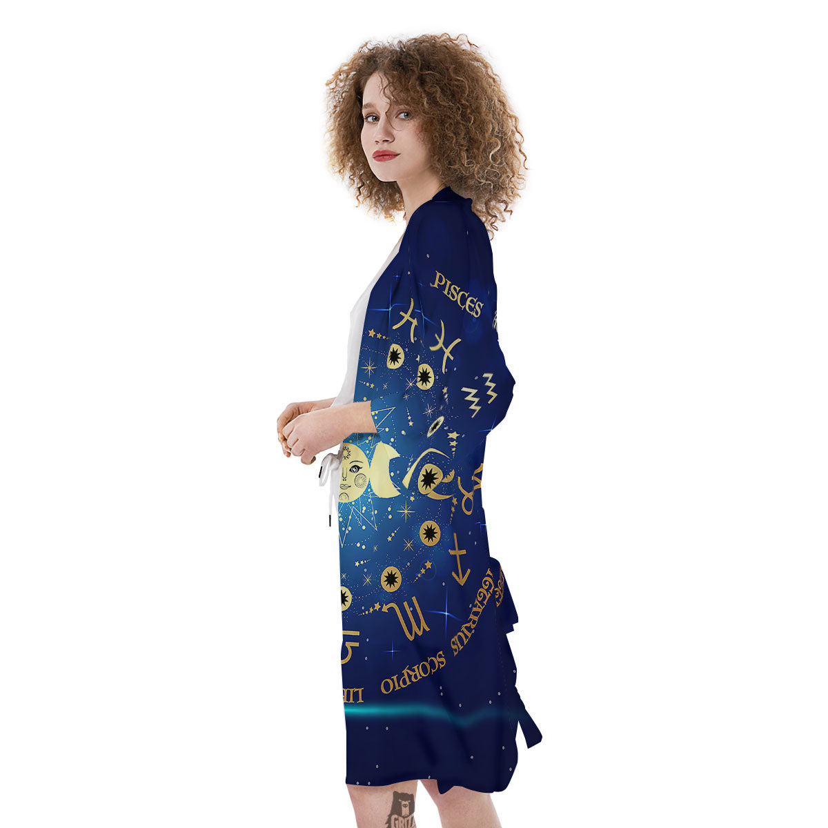 Zodiac Wheel Galaxy Print Kimono-grizzshop